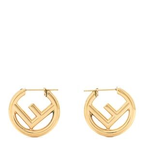 Fendi Gold Logo Hoop Earrings